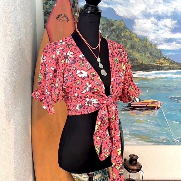 🌸XiX Palms,Honolulu, HI, Excellent Condition,Floral LARGE Bow-Knot Front,Size M - Picture 2 of 13